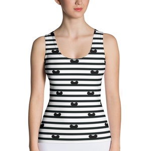 Ears Striped Tank Top  Women&#39;s running Costume  Family Matching theme parks Shirts