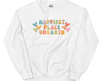 Retro Happiest Place on Earth Mickey Ballons Unisex Sweatshirt für Disney Influencer