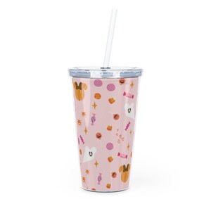 Spooky Vibes Pumpkin Plastic Tumbler with Straw  Fall Halloween Gift Ideas  Birthday Gift Ideas