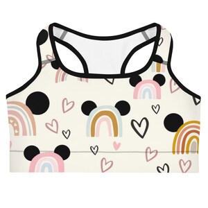 Rainbow Ear Sports Bra Magical Activewear Princess Marathon