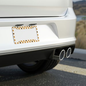 Cadre de plaque d’immatriculation à oreilles à carreaux, Cadeaux d’anniversaire pour adolescents, Idées cadeaux de nouvelle voiture, Cadeaux d’anniversaire pour maman, Cadeau d’amoureux du parc
