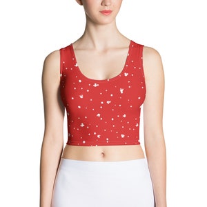 Minimalist Red Bounding Crop Women&#39;s Crop Top for Influencer running costume Matching Vacation Tees