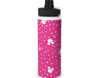 Rosa Polka Dot Acero inoxidable Botella de agua Parque temático Botella deportiva Teen Birthday Gift Ideas Girls Christmas Gifts