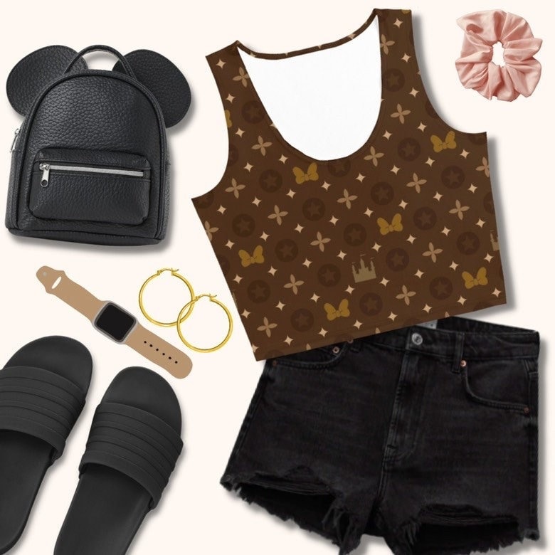 LV Inspired Crop Top, Designer Top, Designer Inspired Tube Top