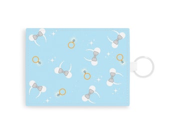 Something Blue  Ears Saffiano Leather Card Holder  Wedding Gifts  Bridal Shower Gift  Vacation Cardholder Wallet
