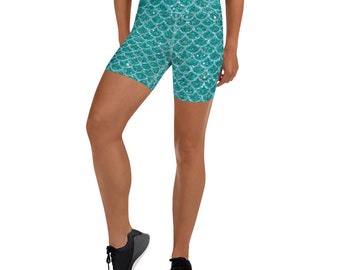 Mermaid Women&#39;s 6 Inch Bike Shorts  Princess Marathon Running Shorts  Marathon Costume  Family Matching
