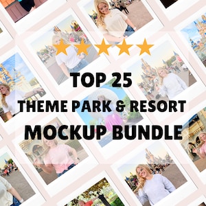 START PACK: 25 Shirt Theme Park Resort Mock Bundle  Gildan Bella Canvas T-Shirt Mocks  Castle Mock  Sweatshirt Mocks