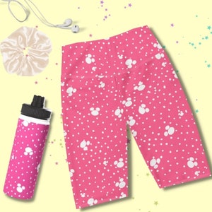 Polka Dot Pink Women&#39;s Biker Shorts  Workout Set  Polka Dot Activewear  Family Vacation Matching  Mommy and me