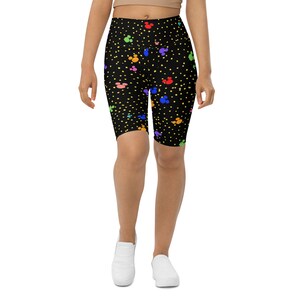 Pride Rainbow Polka Dot Biker Shorts  running Outfit  Gay Pride Outfit