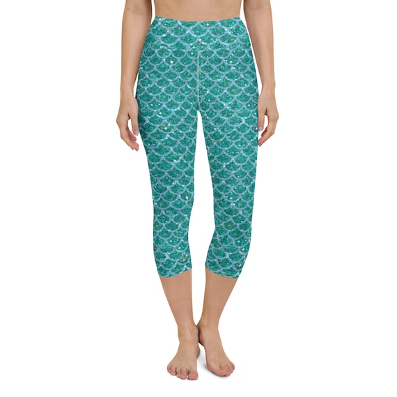 Mermaid Capri Leggings Mermaid Running Costume Etsy