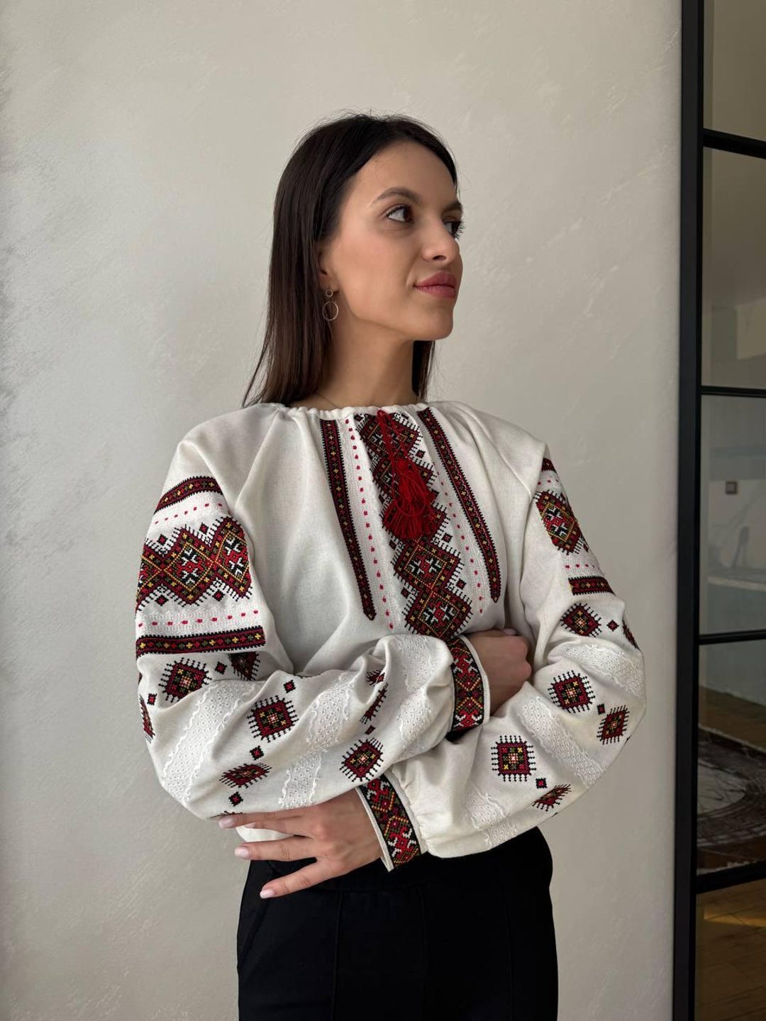 Ukrainian style hat kepka embroidered hat vyshyvanka tryzub