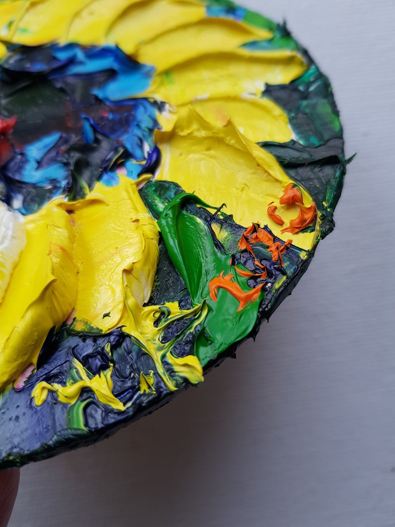 Original oil painting,Impasto Textured,flowers Painting,sunflower,yellow flower,floral fine art,Botanical Wall Art,Nature Artwork,home decor