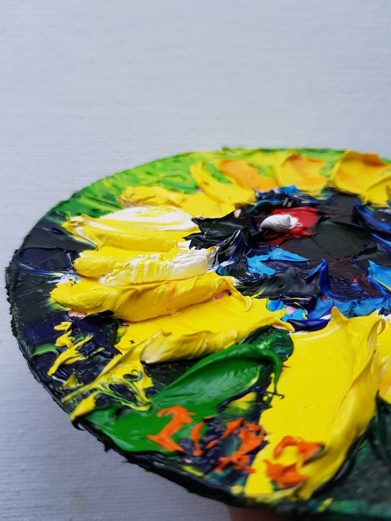 Original oil painting,Impasto Textured,flowers Painting,sunflower,yellow flower,floral fine art,Botanical Wall Art,Nature Artwork,home decor