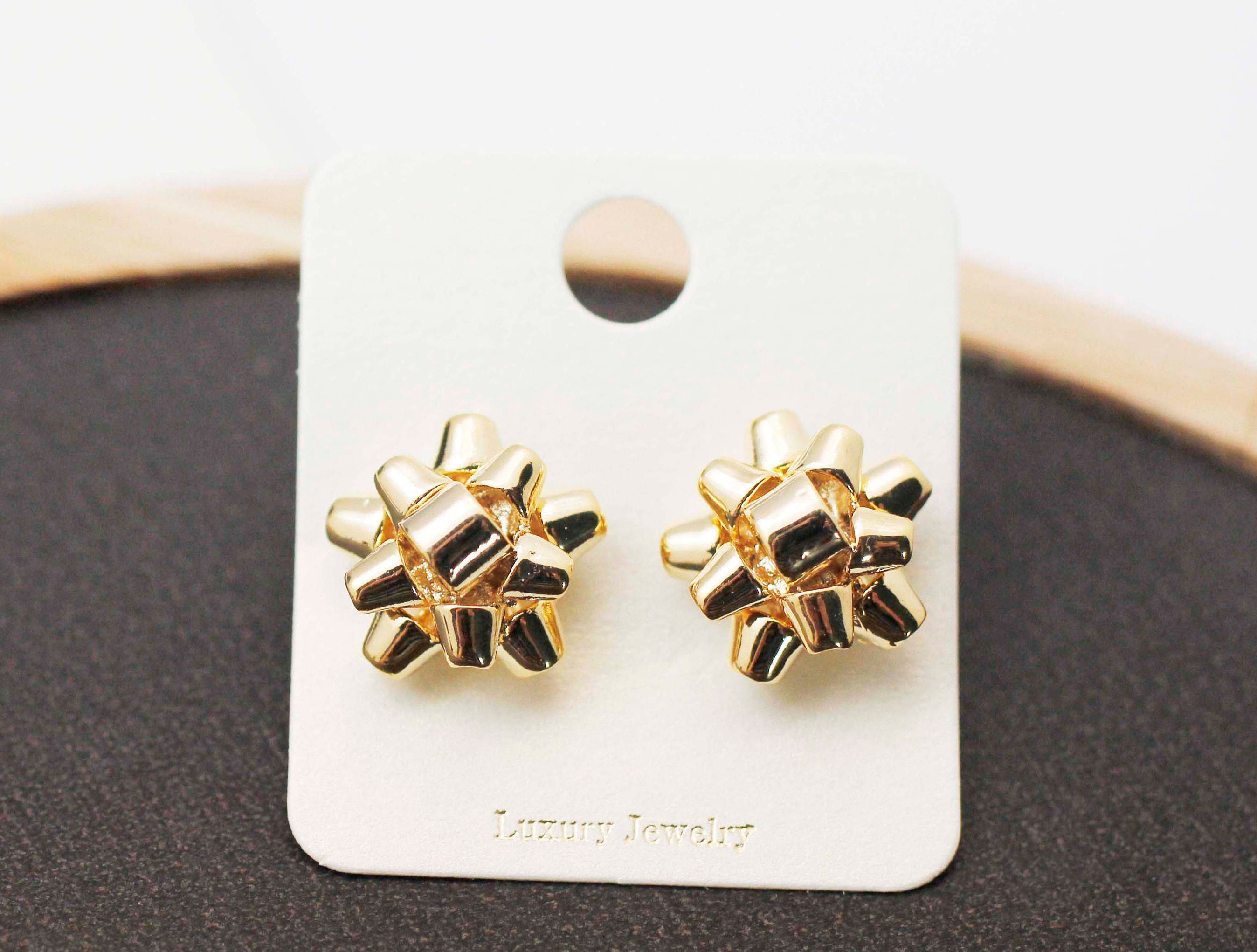 Gift Wrapping Bow Stud Earrings Ribbon earrings Bow Stud Etsy