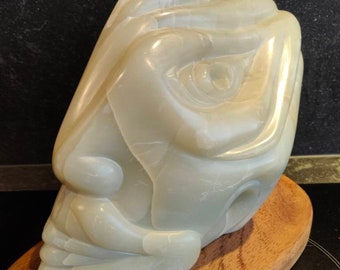 Old men's head alabaster retro style unique