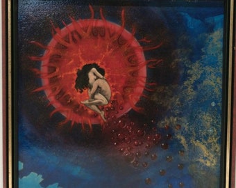 Painting, oil on panel, signed: Abhilash in frame