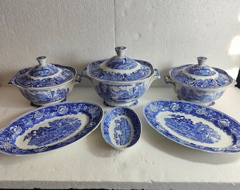 A 53-piece Blue Landscape service by Reinhard Richter, Arabia Finland 1964-1970