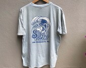 Vintage 90s SURFING PORK extreme tee rare tag by anvil billabong quicksilver stussy