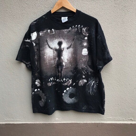 Vintage rare 90s MINISTRY band metal all over prin