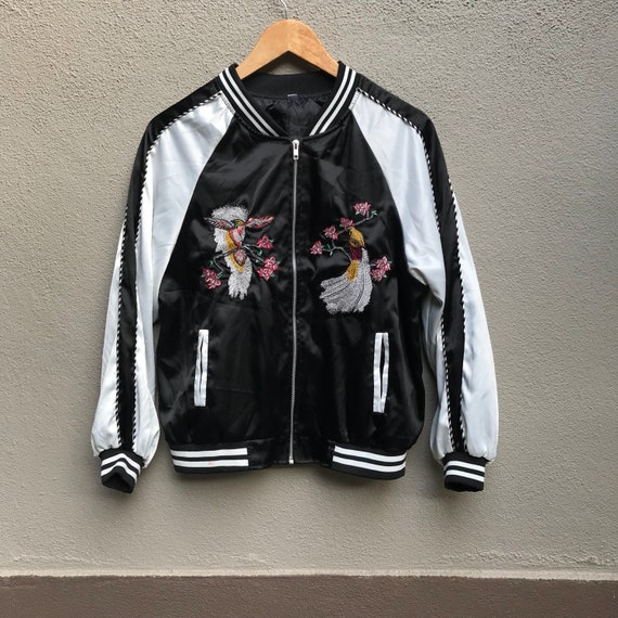 SUKAJAN japanese souvenir jacket embroidered bird