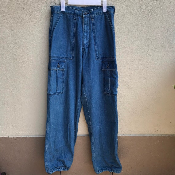 Vintage SCHOTT denim cargo pants jeans nyc