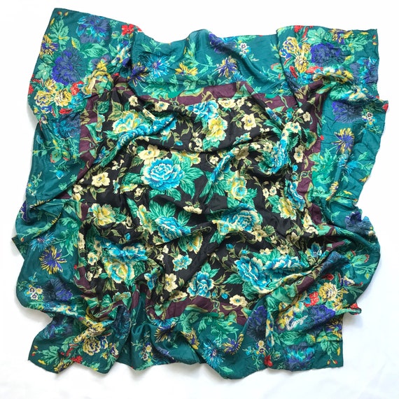 Vintage KENZO silk scarf floral