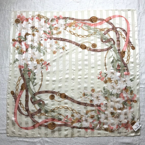 Vintage BURBERRY silk scarf bandana neckerchief sc