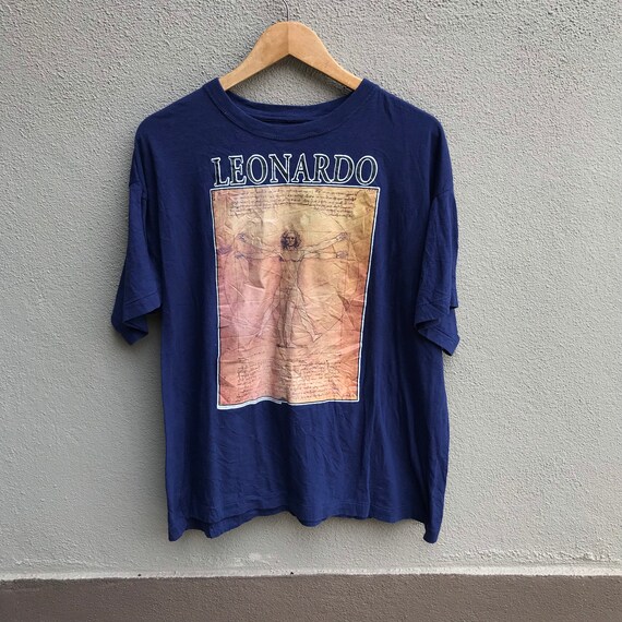 Vintage 90s LEONARDO da vinci art tee keith haring