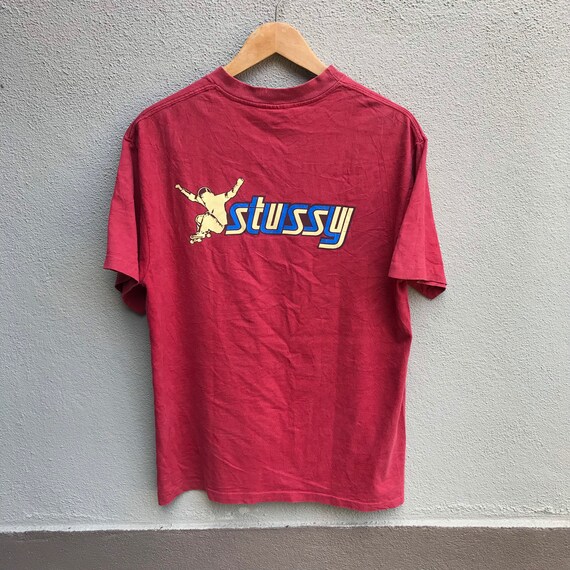 Vintage STUSSY usa old skate tee rare design hook