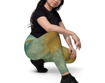 Recycled Gradient Leggings with Pockets: Earth Tone Yoga Pants