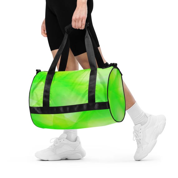 Neon Green Gym Bag: Bright Sports Duffel With Inside Pocket