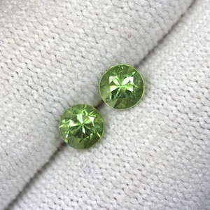 1,04 Karat Demontoid Runde Matching Paar. 4.5 MM Runde. Facettierte Runden. Erstaunliches Feuer mit glühender Farbe.