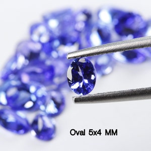 DEEP Color Tanzanite Facetterade Ovaler 5 x 4 mm, 5 x 3 mm och 4 x 3 MM Storlek. VÄLJ Storlek. Ögonren till luppren kvalitet. Pris per styck. bild 7