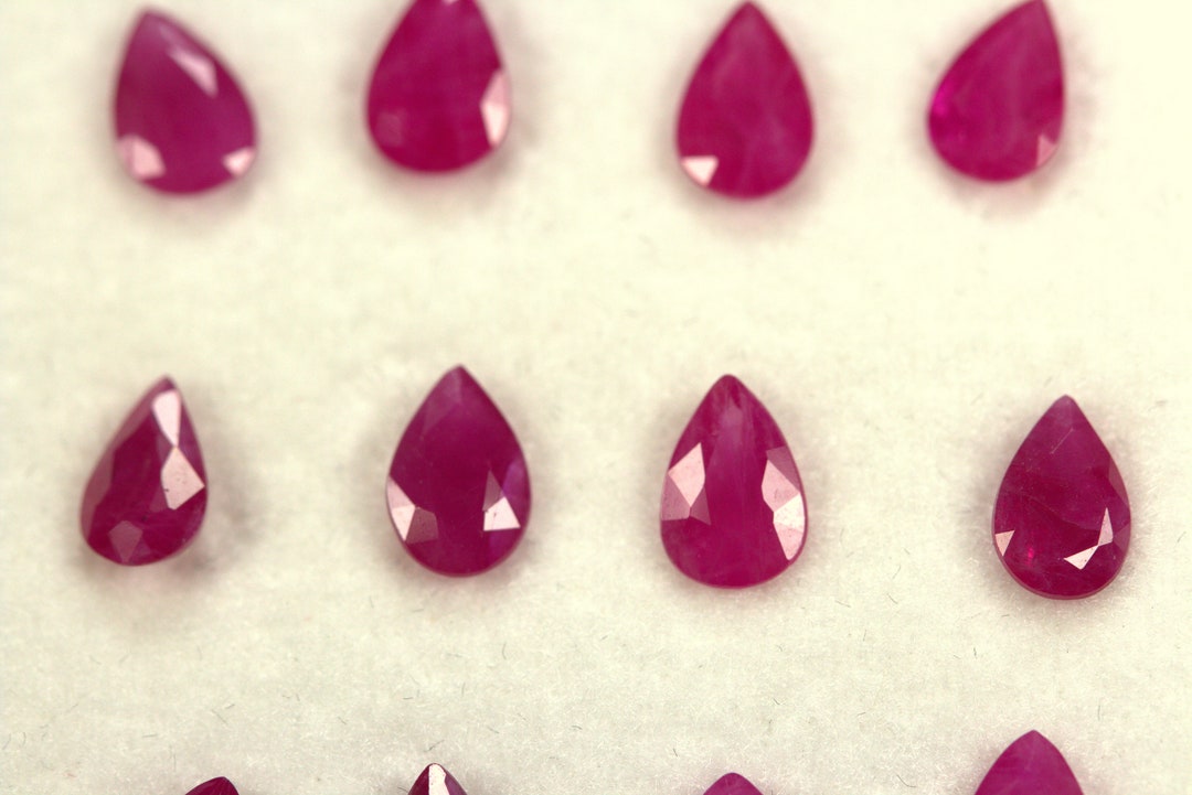 Stunning Red Ruby 6 X 4 MM Pear Shape. Rich Red-pink Color. Reasonable ...