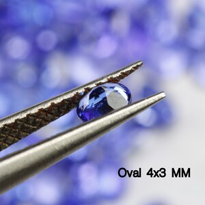 DEEP Color Tanzanite Facetterade Ovaler 5 x 4 mm, 5 x 3 mm och 4 x 3 MM Storlek. VÄLJ Storlek. Ögonren till luppren kvalitet. Pris per styck. bild 3
