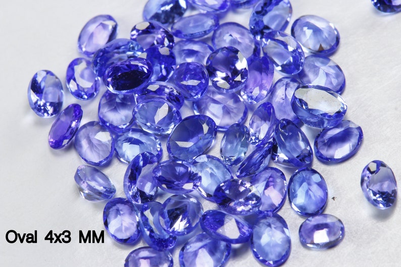 DEEP Color Tanzanite Facetterade Ovaler 5 x 4 mm, 5 x 3 mm och 4 x 3 MM Storlek. VÄLJ Storlek. Ögonren till luppren kvalitet. Pris per styck. bild 4