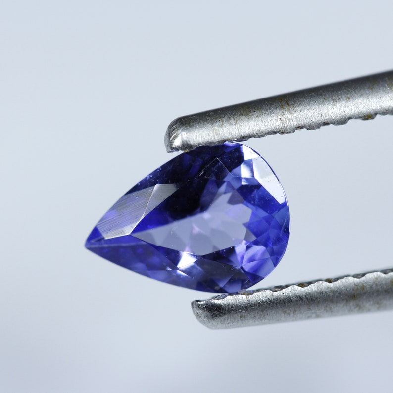 DEEP Color Tanzanite Faceted Pears 6x8 mm Price per piece. Size SELECT Size Eye Clean to Loupe Clean Quality