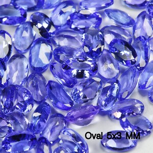 DEEP Color Tanzanite Facetterade Ovaler 5 x 4 mm, 5 x 3 mm och 4 x 3 MM Storlek. VÄLJ Storlek. Ögonren till luppren kvalitet. Pris per styck. bild 6
