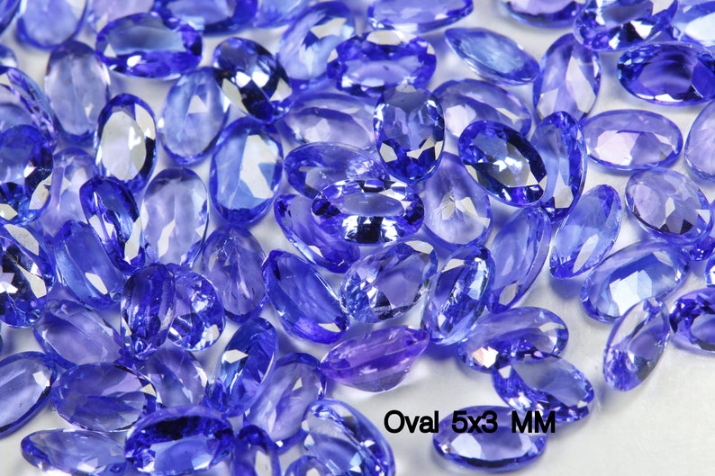 DEEP Color Tanzanite Facetterade Ovaler 5 x 4 mm, 5 x 3 mm och 4 x 3 MM Storlek. VÄLJ Storlek. Ögonren till luppren kvalitet. Pris per styck. bild 6