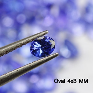 DEEP Color Tanzanite Facetterade Ovaler 5 x 4 mm, 5 x 3 mm och 4 x 3 MM Storlek. VÄLJ Storlek. Ögonren till luppren kvalitet. Pris per styck. bild 2
