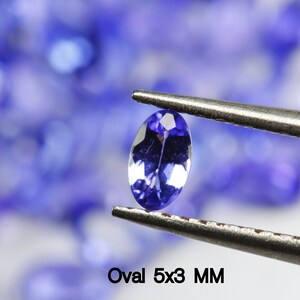 DEEP Color Tanzanite Facetterade Ovaler 5 x 4 mm, 5 x 3 mm och 4 x 3 MM Storlek. VÄLJ Storlek. Ögonren till luppren kvalitet. Pris per styck. bild 5