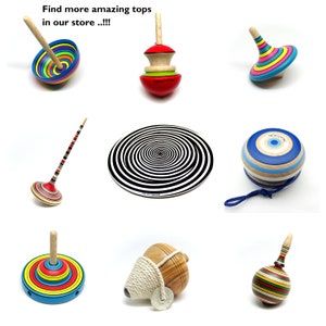 Handmade wooden traditional spinning top Instructions and History of top included in Greek & English . image 8