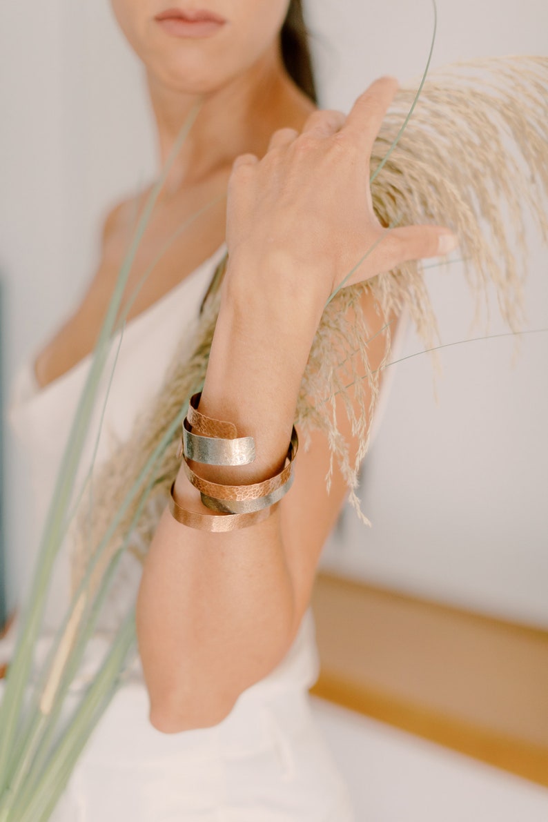 Handmade, Hand-forged bracelets Brass Copper Nickel silver image 10