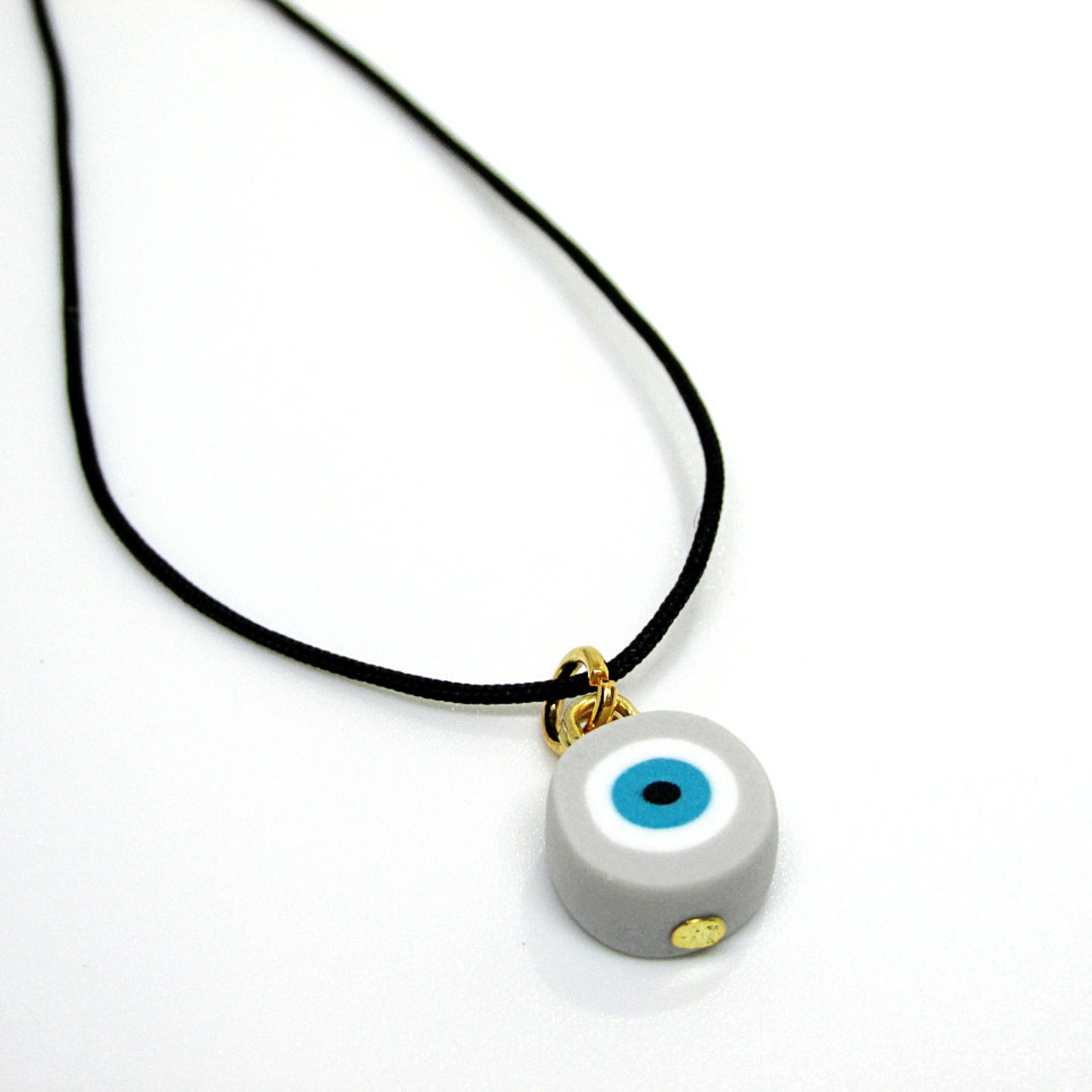 Black Cord Handmade Evil Eye Necklace. - Etsy Israel
