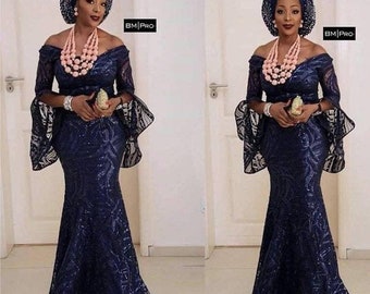 Latest lace gown styles cheap 2017