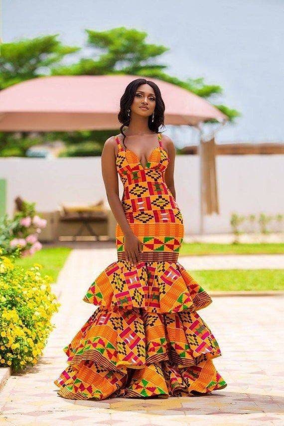 African Kente Dress, African Women Clothing, African Attire