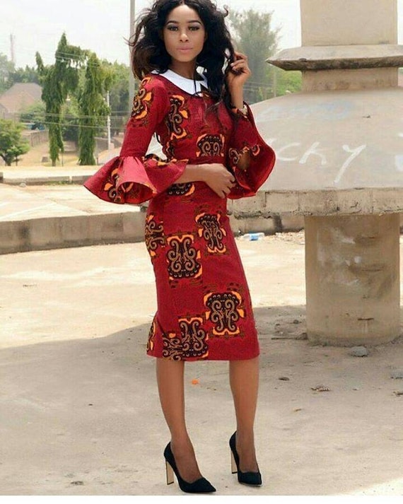 bell sleeve ankara dress