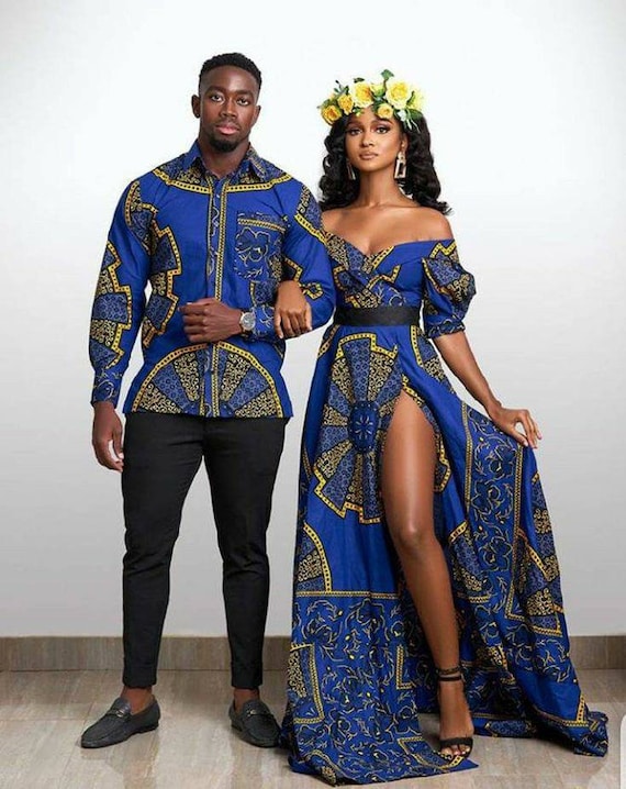 Trajes de parejas africanas moda africana atuendo africano. Camisas y pantalones Etsy Espana