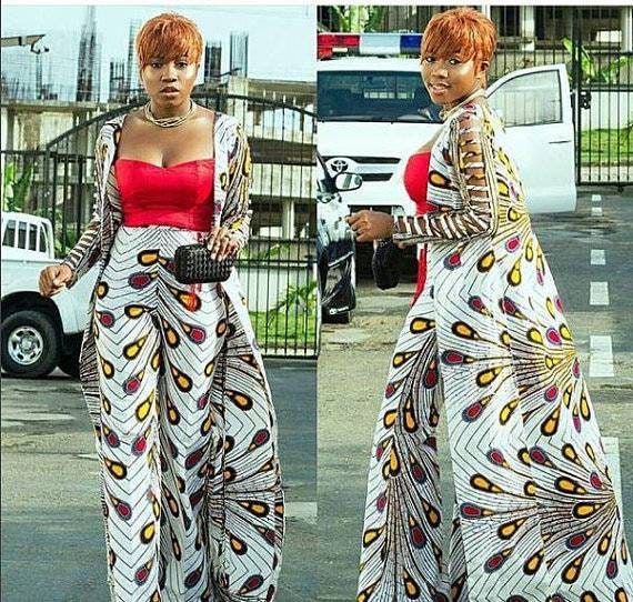 African Ankara Two Pieces Set Kimono and Pant African Print
