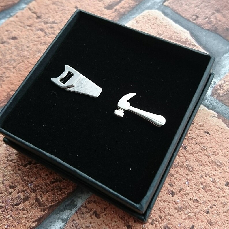 Men Cufflinks Tools Saw Fix Diy Wedding Anniversary Gift